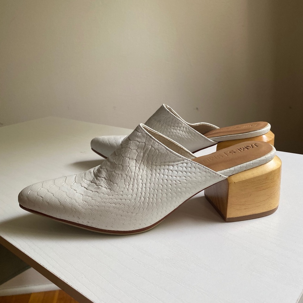 JAMES | SMITH James Smith WHITE PYTHON mules clogs - Picture 2 of 8